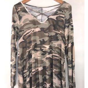 Camo Cross top